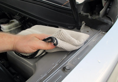 Use Griot's Garage Tim's Dirty Spots Wipe Down Towels for dyring and cleaning