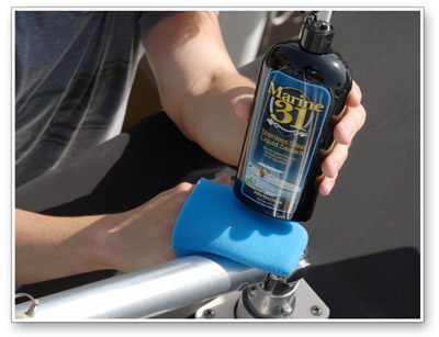 Marine 31 Stainless Steel Liquid Sealant can be applied by hand or machine