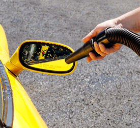 Remove water from areas where drying towels and chamois can't go.