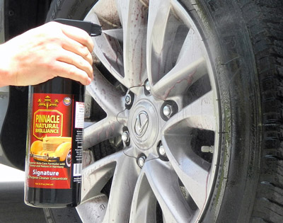 Pinnacle Signature All Purpose Cleaner Concentrate removes browing from tires