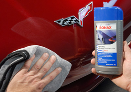 Use a Cobra Microfiber Towel to buff away Sonax NanoTechnology Liquid Car Wax.