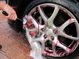 Towel dry clean wheels with a soft microfiber towel.