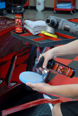 Wolfgang Pad Werks Polishing Pad Cleaner removes caked on polish and wax residue from all pad types