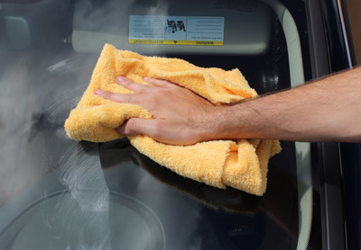 Wipe away residue with a soft towel