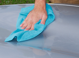 Buff off polish residue using a Microfiber Polishing Cloth.