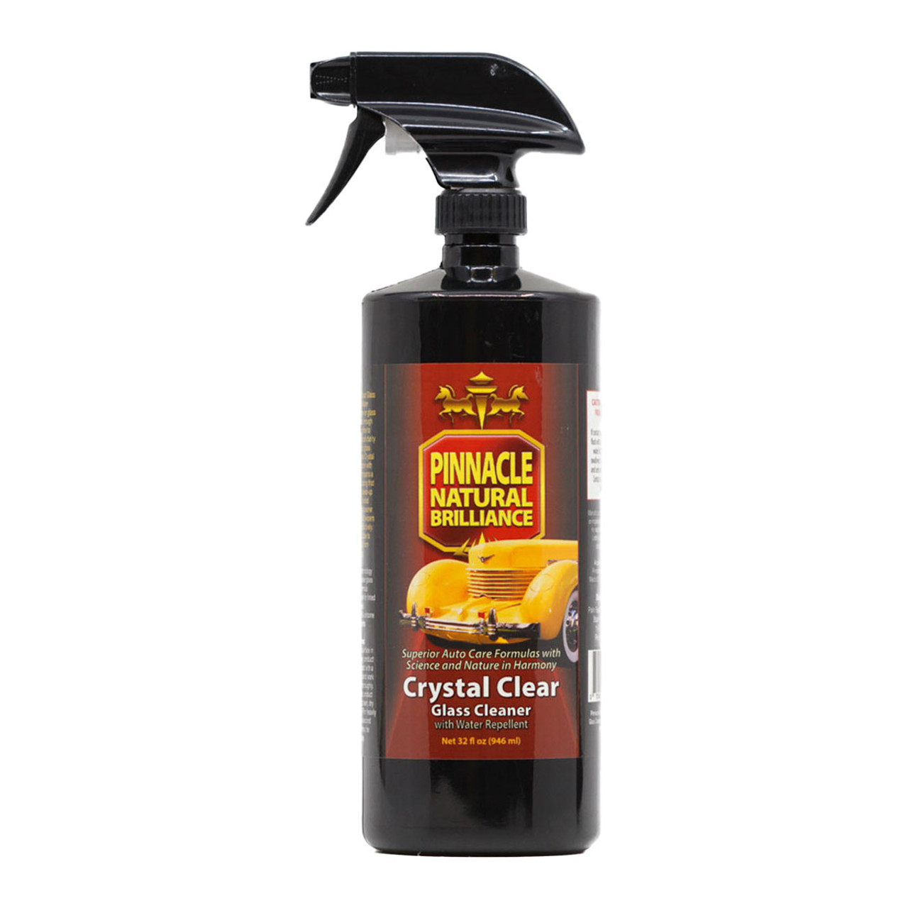 Pinnacle Crystal Clear Glass Cleaner with Water Repellent 32 oz.
