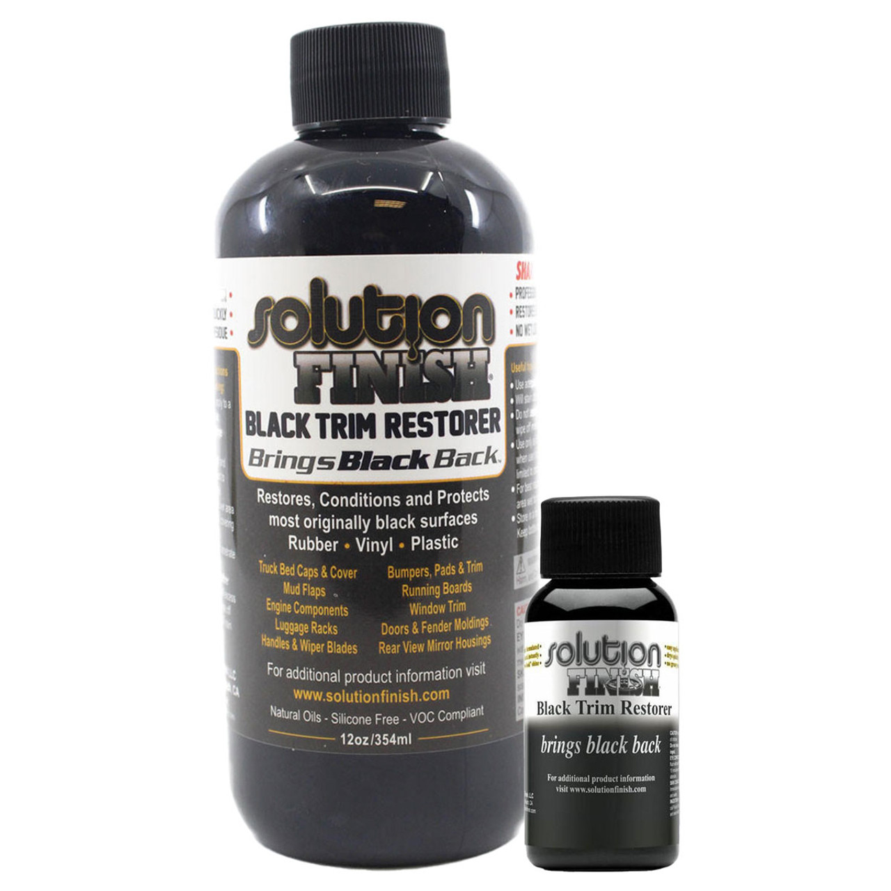 Solution Finish Black Plastic Vinyl Plastic Trim Restorer Car