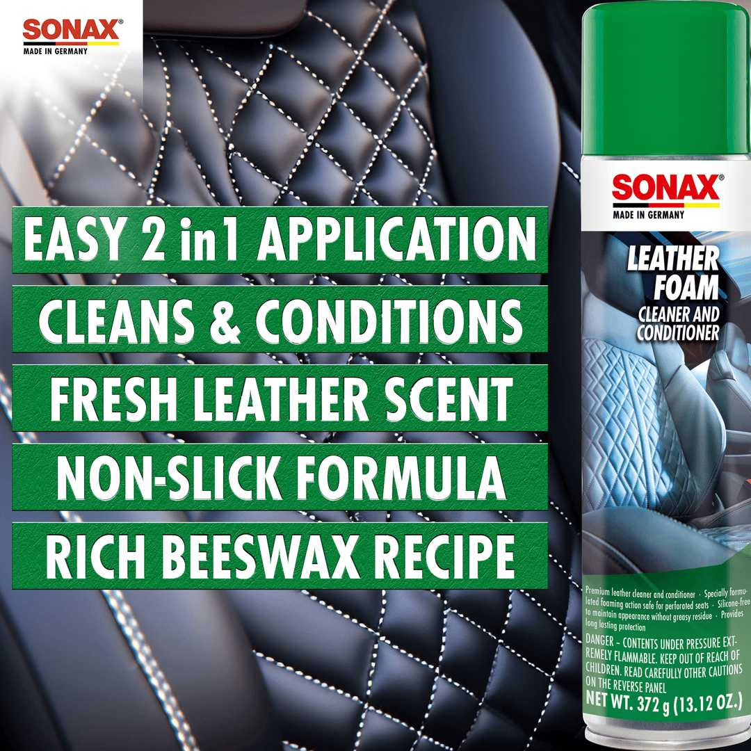 SONAX Leather Foam Leather Cleaner And Conditioner 400 mL | Autogeek