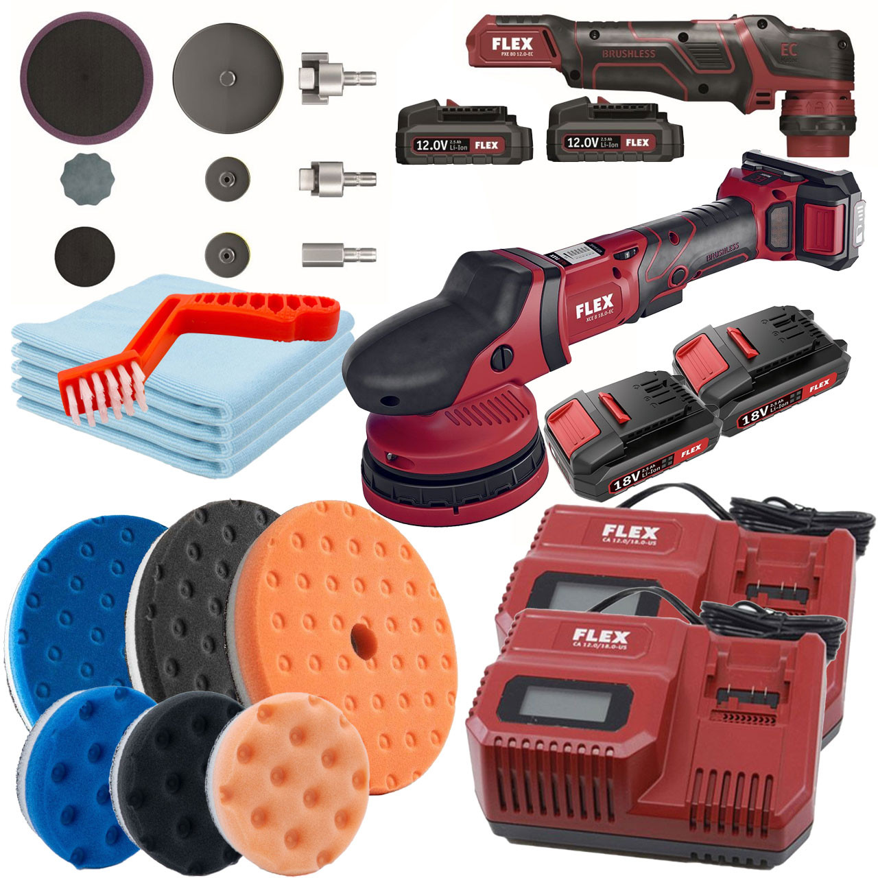 FLEX Cordless Polisher Combo XCE 8-125 PXE 80 - Main Image