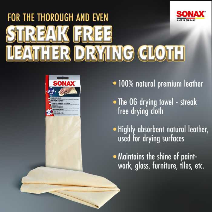 SONAX Leather Chamois 20 x 15 Inch | Autogeek
