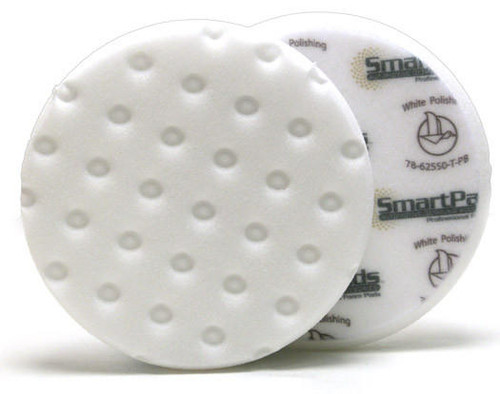 Lake Country Mfg White Heavy Polishing CCS Smart Pads DA 5.5 in Foam Pad