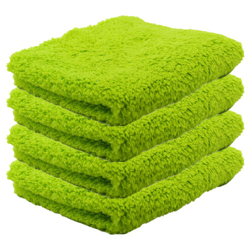 Speed Master Cloud 9 Microfiber Buffing Towel - Green 16 x 16 Inch - 4 Pack