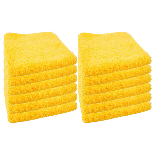 Cobra Mellow Yellow 360 Silk Edge Microfiber Towel 16 x 16 Inch - 12 Pack