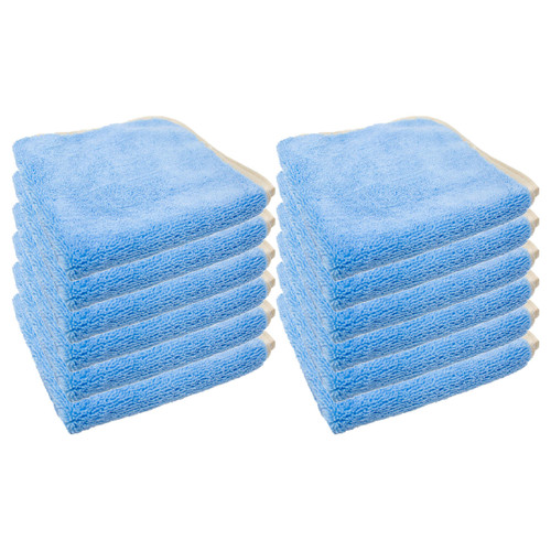 Cobra Washout Blue 360 Silk Edge Microfiber Towel 16 x 16 Inch - 12 Pack