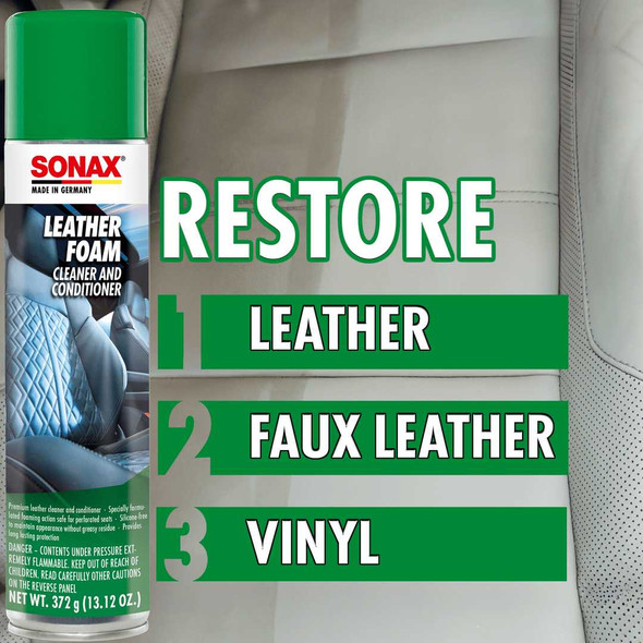 SONAX Leather Foam Leather Cleaner And Conditioner 400 mL