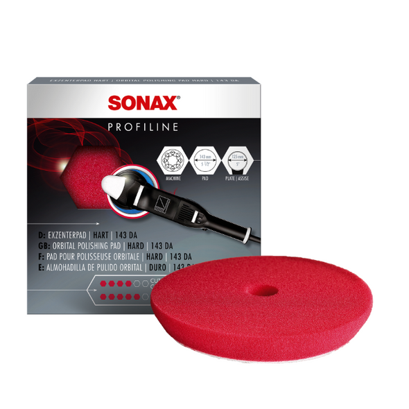 SONAX Red Dual Action Hard Cutting Pad - 5.5 Inch