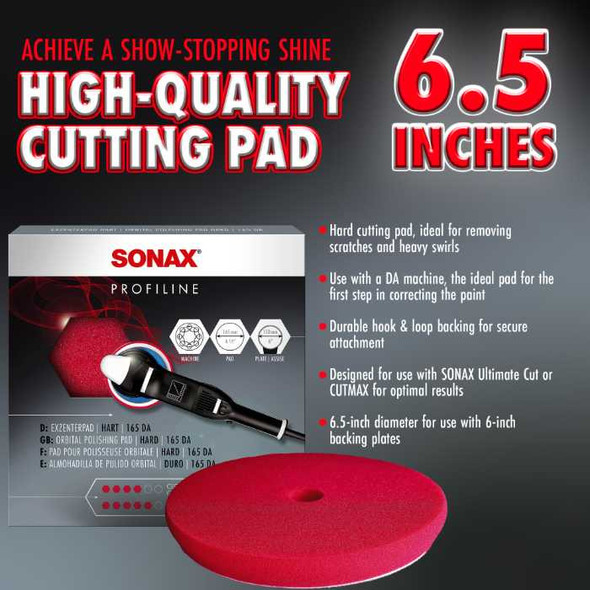 SONAX Red Cutting Pad 165mm - 6.5 Inch FACTS