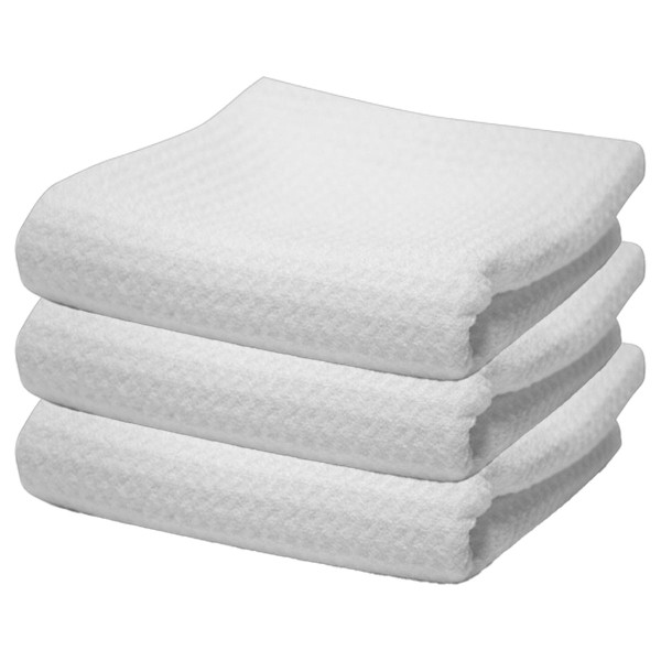 Cobra Waffle Weave Microfiber Glass Towel 16 x 24 Inch - 3 Pack