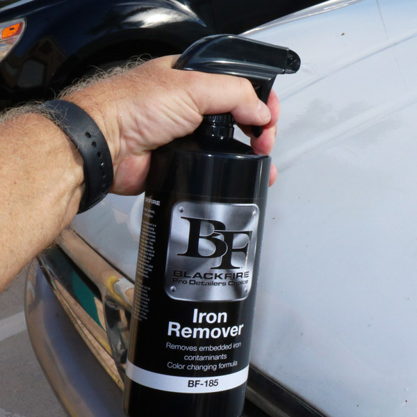 BLACKFIRE Iron Remover being sprayed onto surface