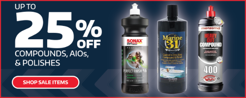 Up to 25% Off select Compounds, Polishes, and All-in-Ones