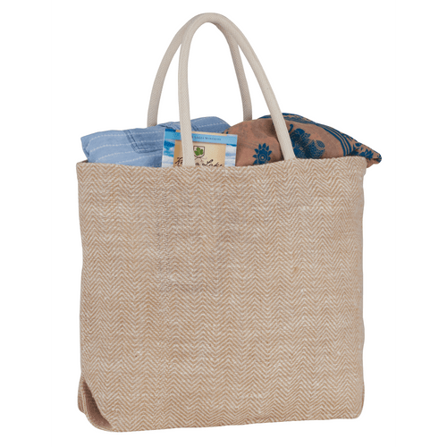 Herringbone Jute Tote