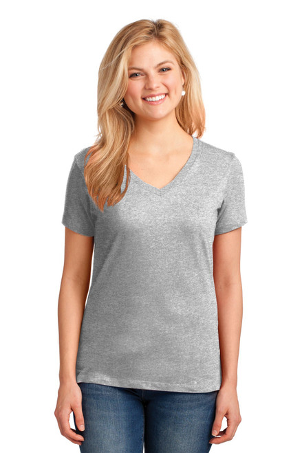 Port & Company® Ladies Core Cotton V-Neck Tee. LPC54V