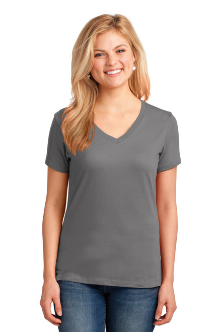 Port & Company® Ladies Core Cotton V-Neck Tee. LPC54V