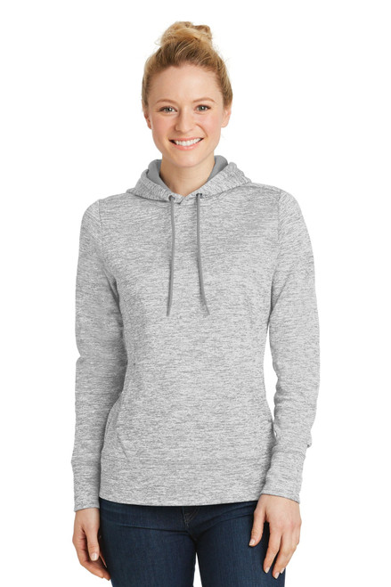 Sport-Tek® Ladies PosiCharge® Electric Heather Fleece Hooded Pullover. LST225
