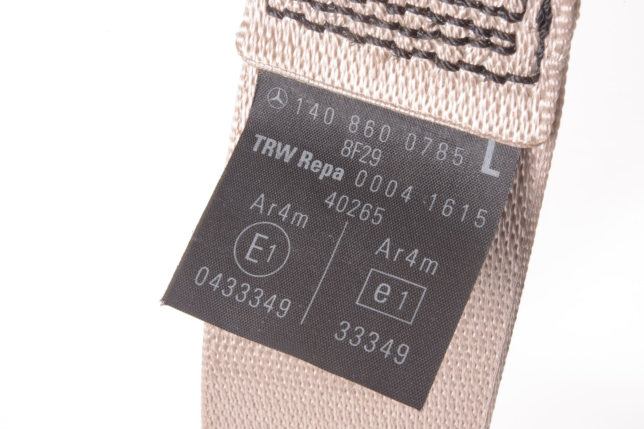 Mercedes 1408600785 Seat Belt - Rear Left Beige | W140 V140 S