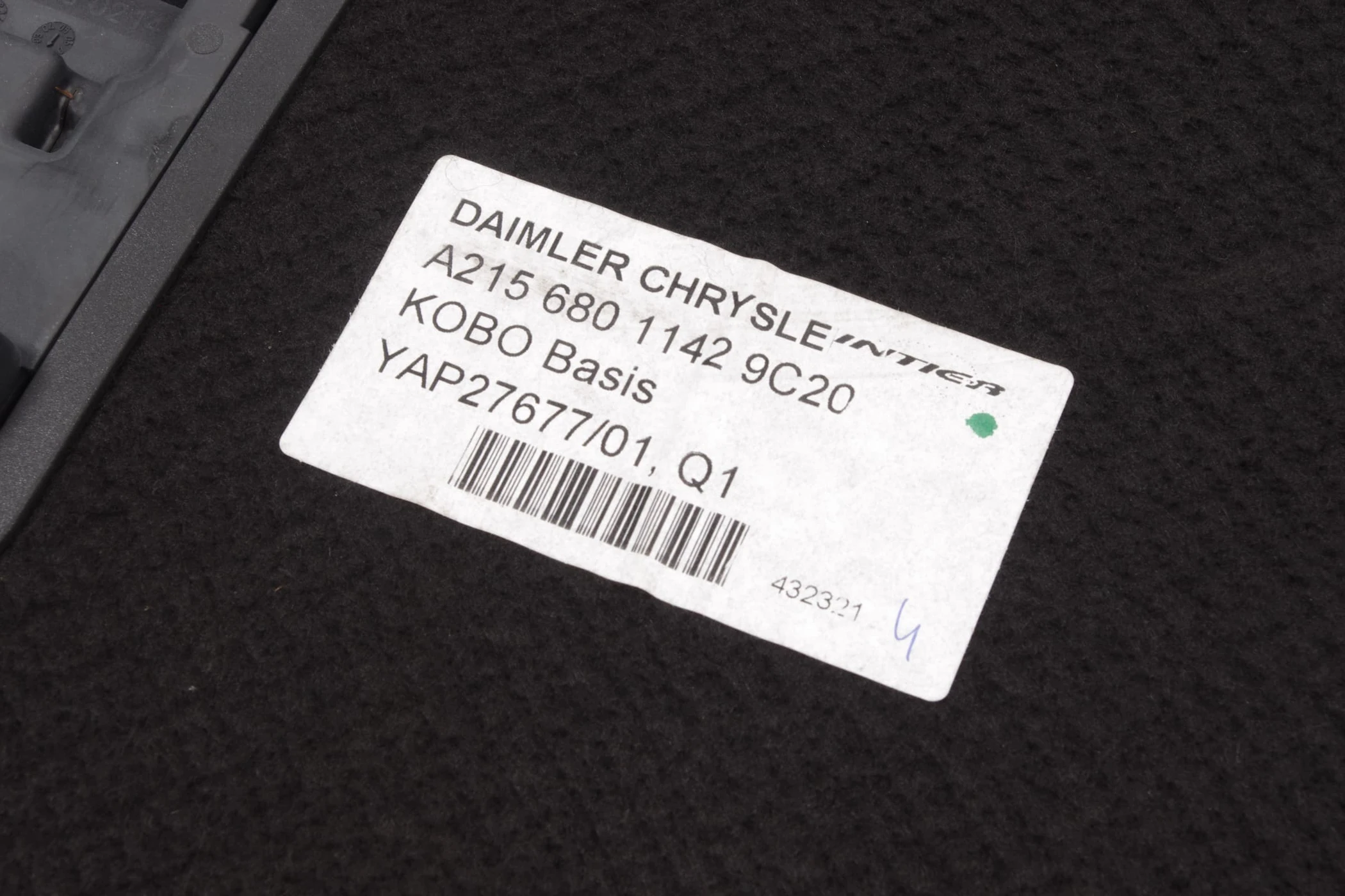 Mercedes 2156801142 Boot Mat - Grey | C215 CL