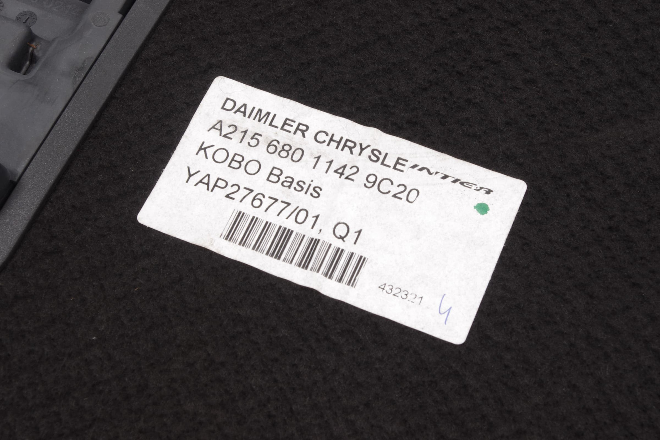 Mercedes 2156801142 Boot Mat - Grey | C215 CL