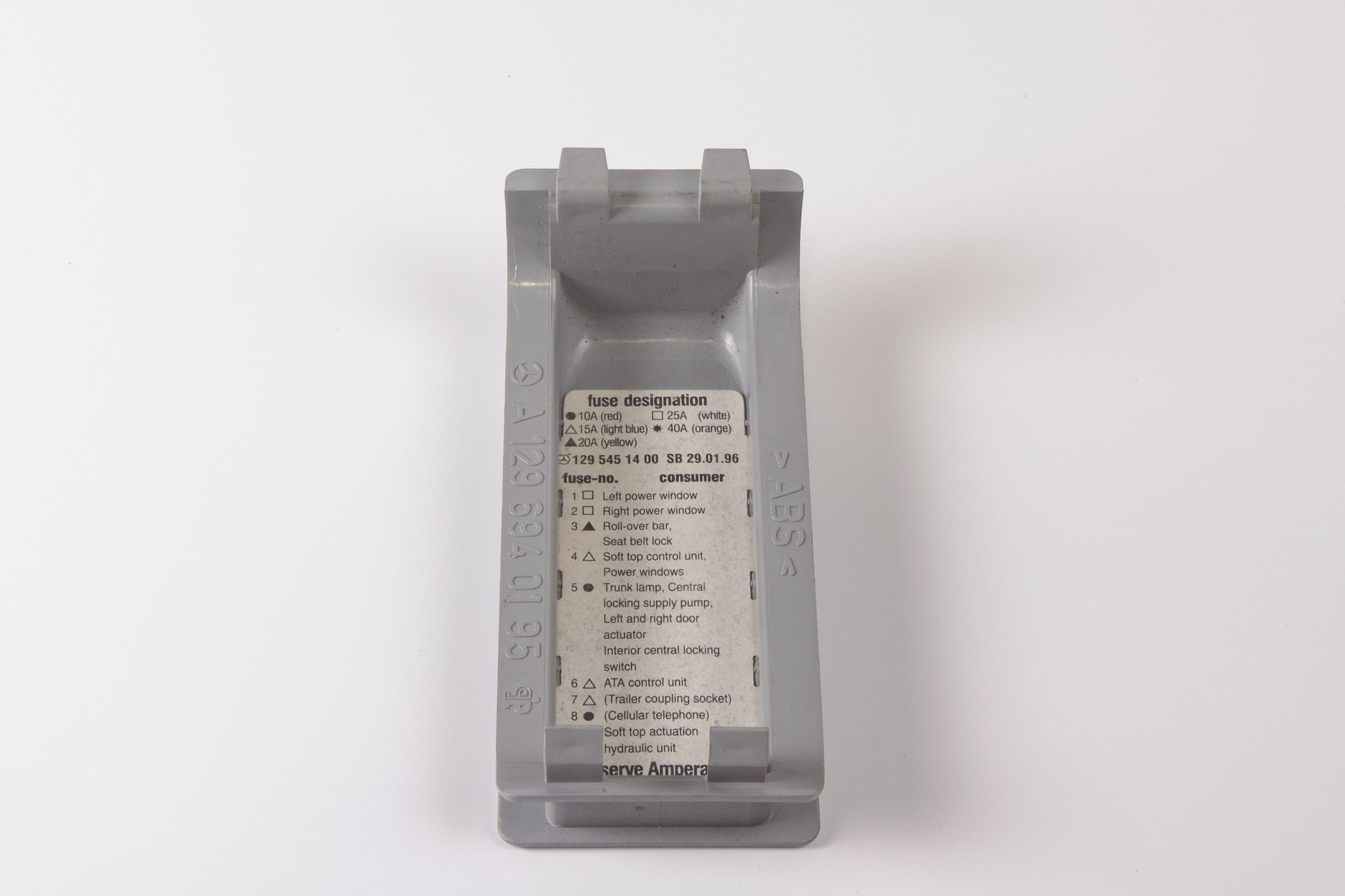 Mercedes 1296940195 Fuse Box Cover - Grey | R129 SL