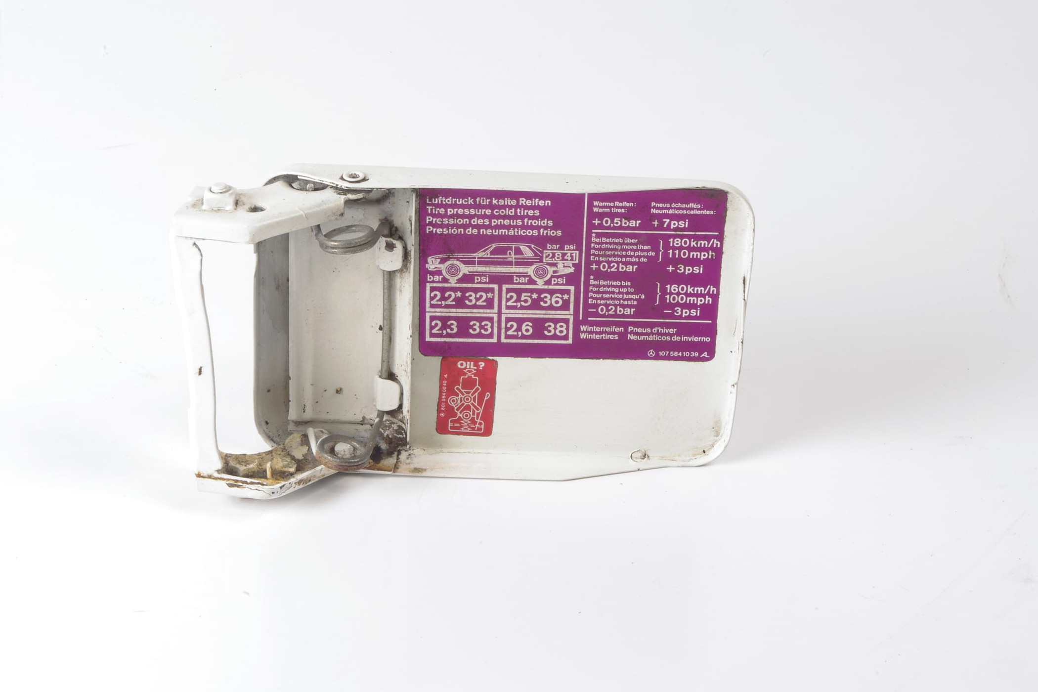 Mercedes 1077500306 Fuel Filler Cap - White | C107 R107 SL W114 W115 E