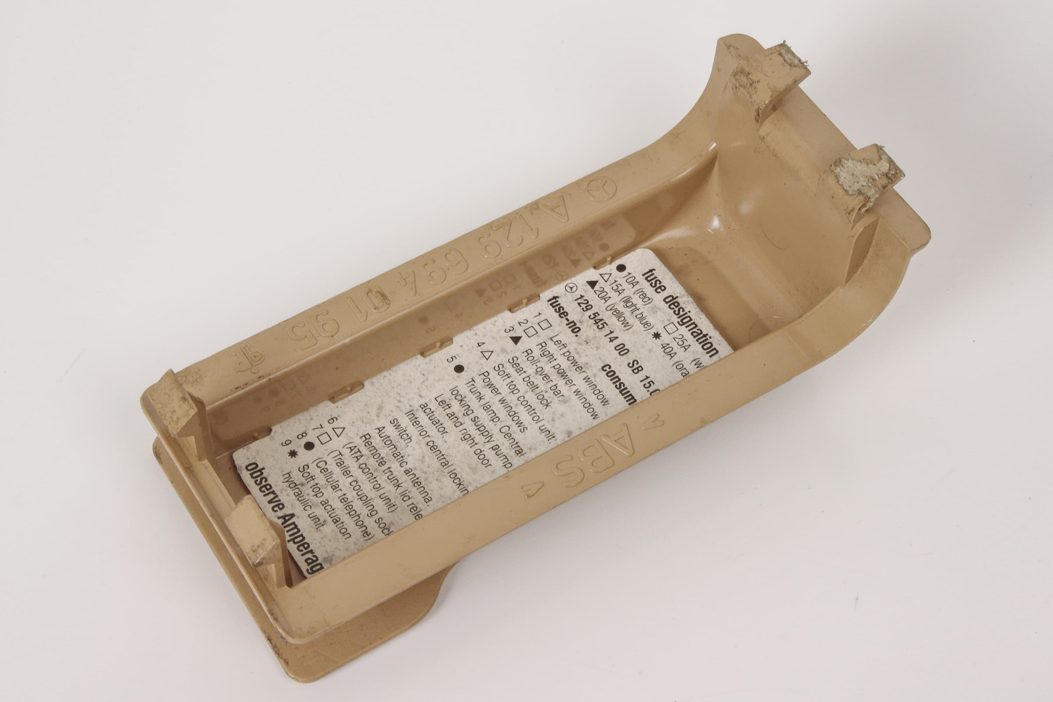 Mercedes 1296940195 Fuse Box Cover - Tan | R129 SL