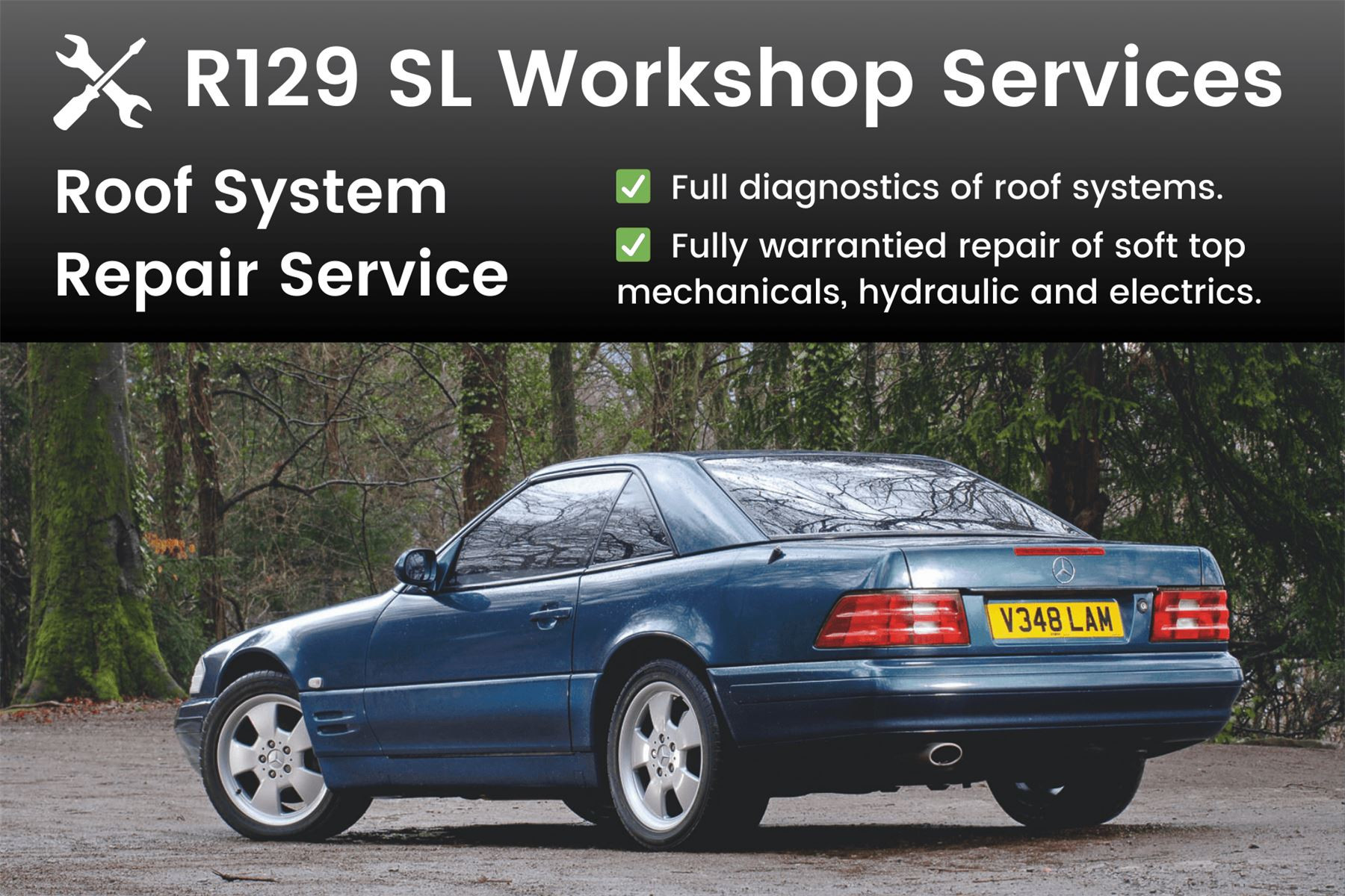 Mercedes R129 SL Roof System Repair (Workshop Service)