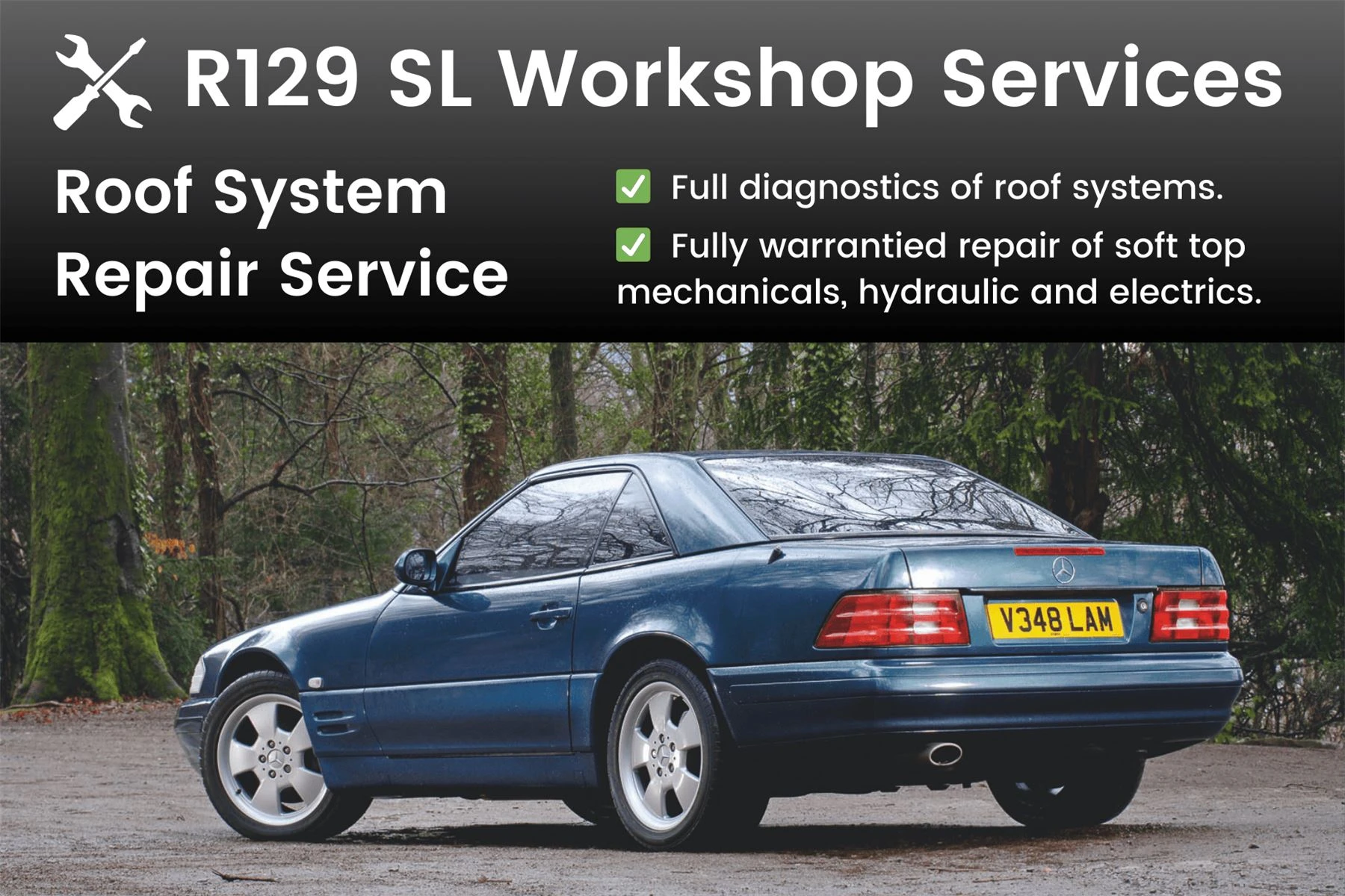 Mercedes R129 SL Roof System Repair (Workshop Service)