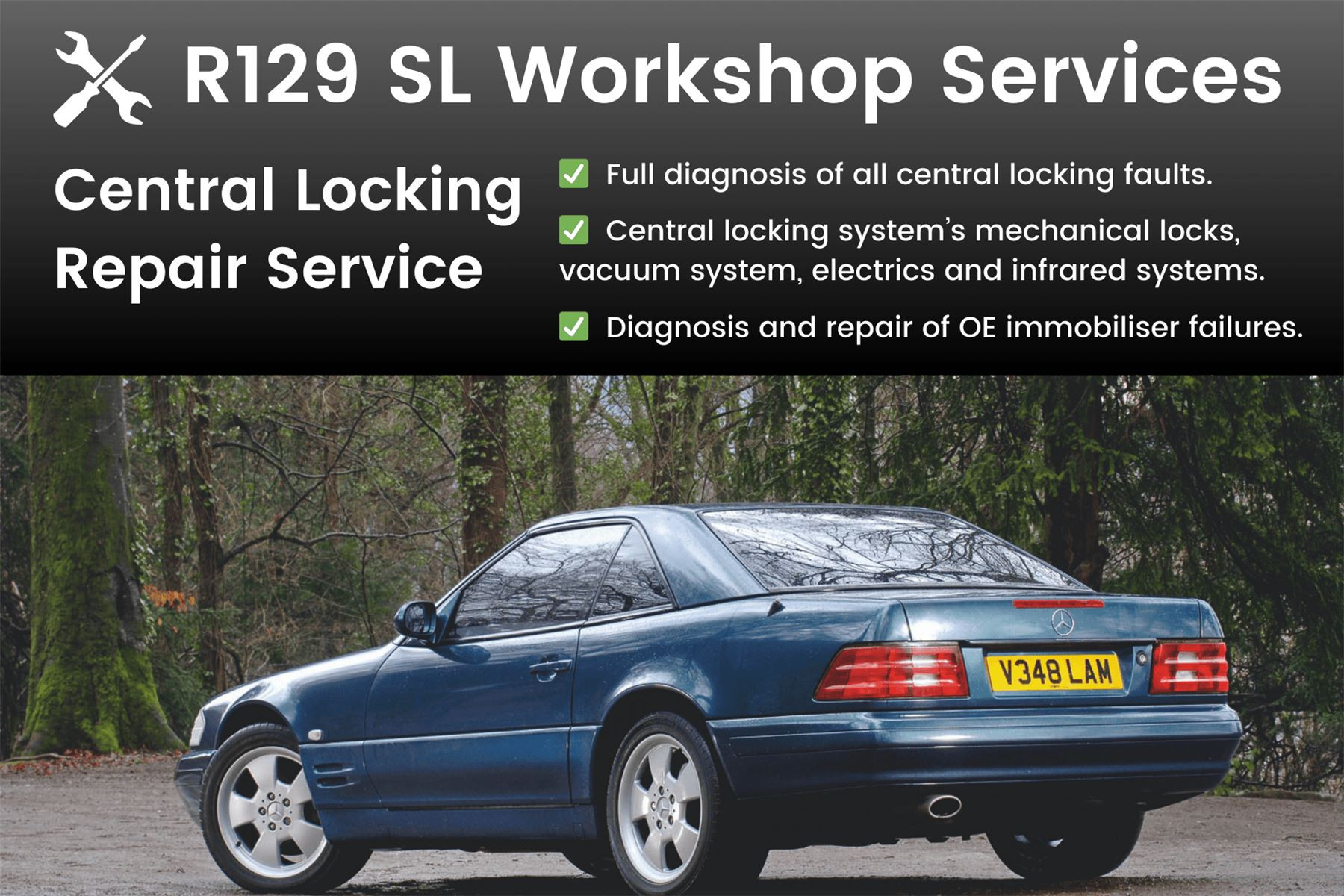 Mercedes R129 SL Central Locking Repair (Workshop Service)