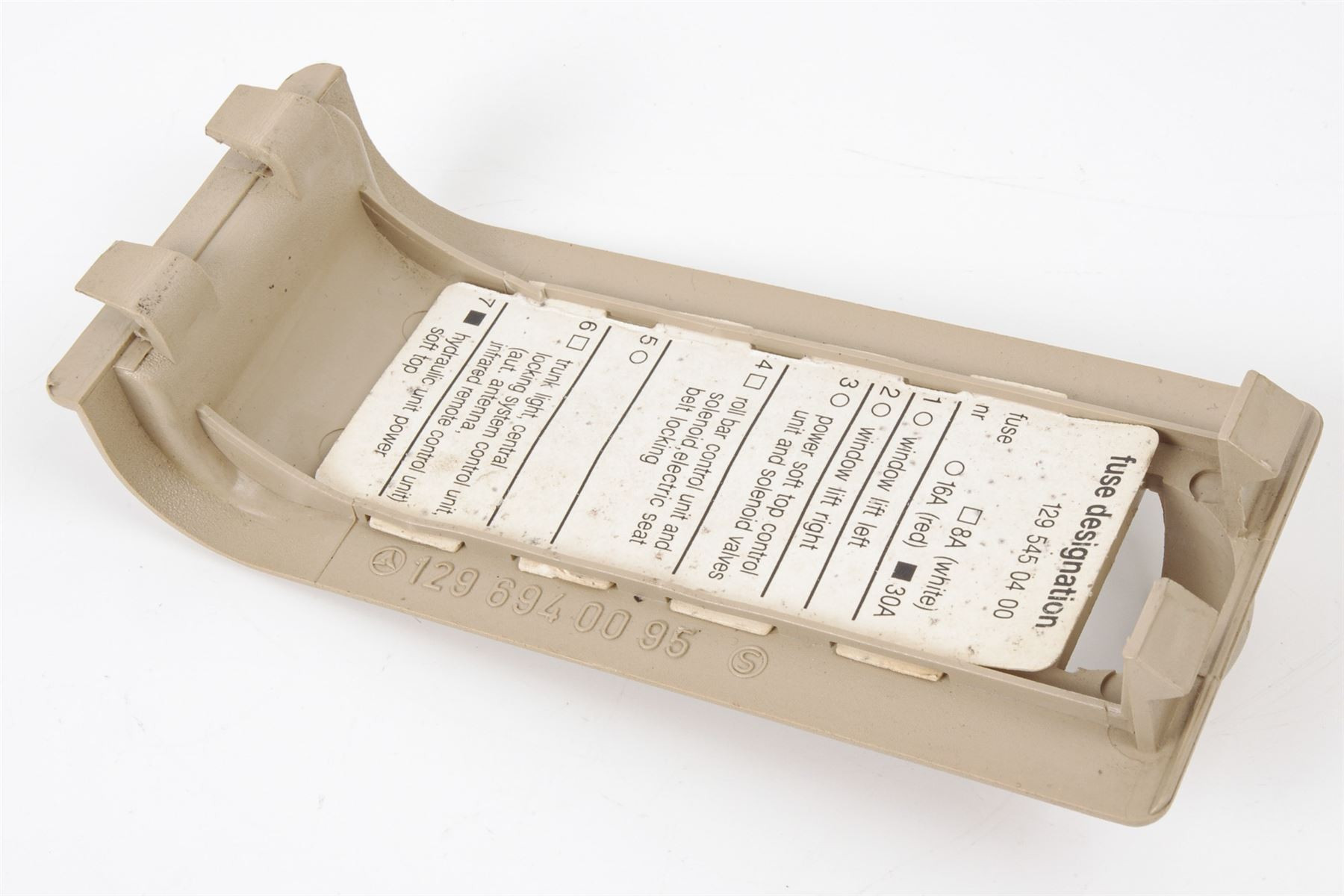 Mercedes 1296940095 Fuse Box Cover - Rear Beige (c) | R129 SL