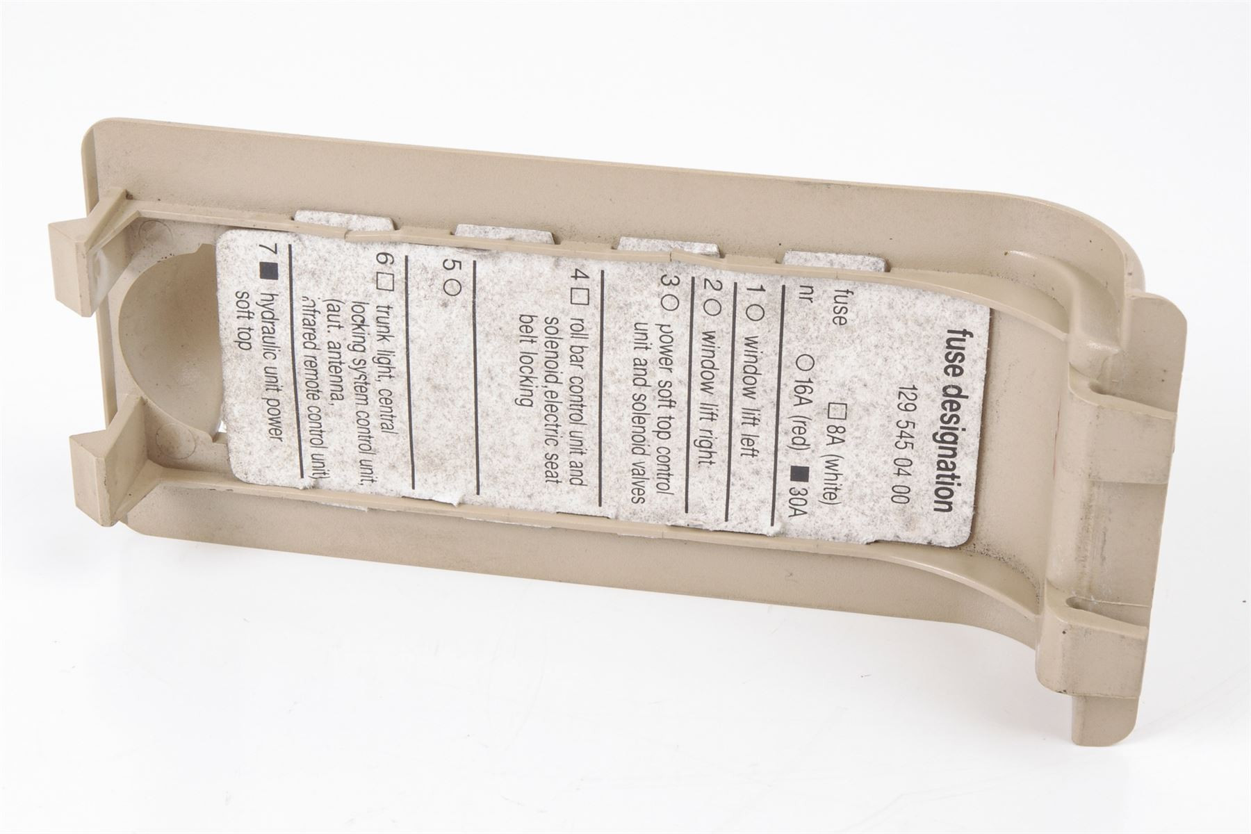 Mercedes 1296940095 Fuse Box Cover - Rear Beige (a) | R129 SL
