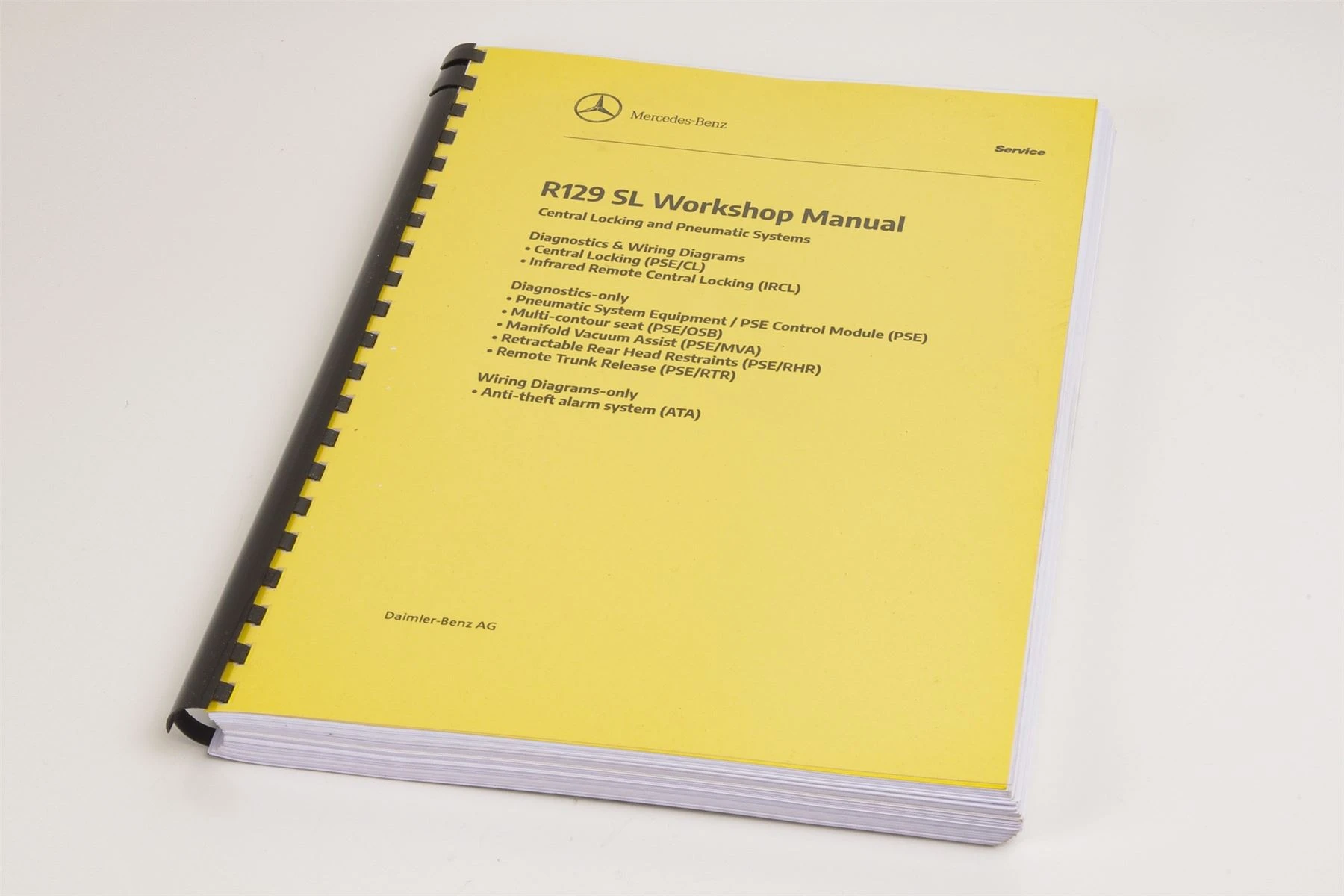 Mercedes R129 SL Workshop Diagnostic Manual: Central Locking & Pneumatic Systems