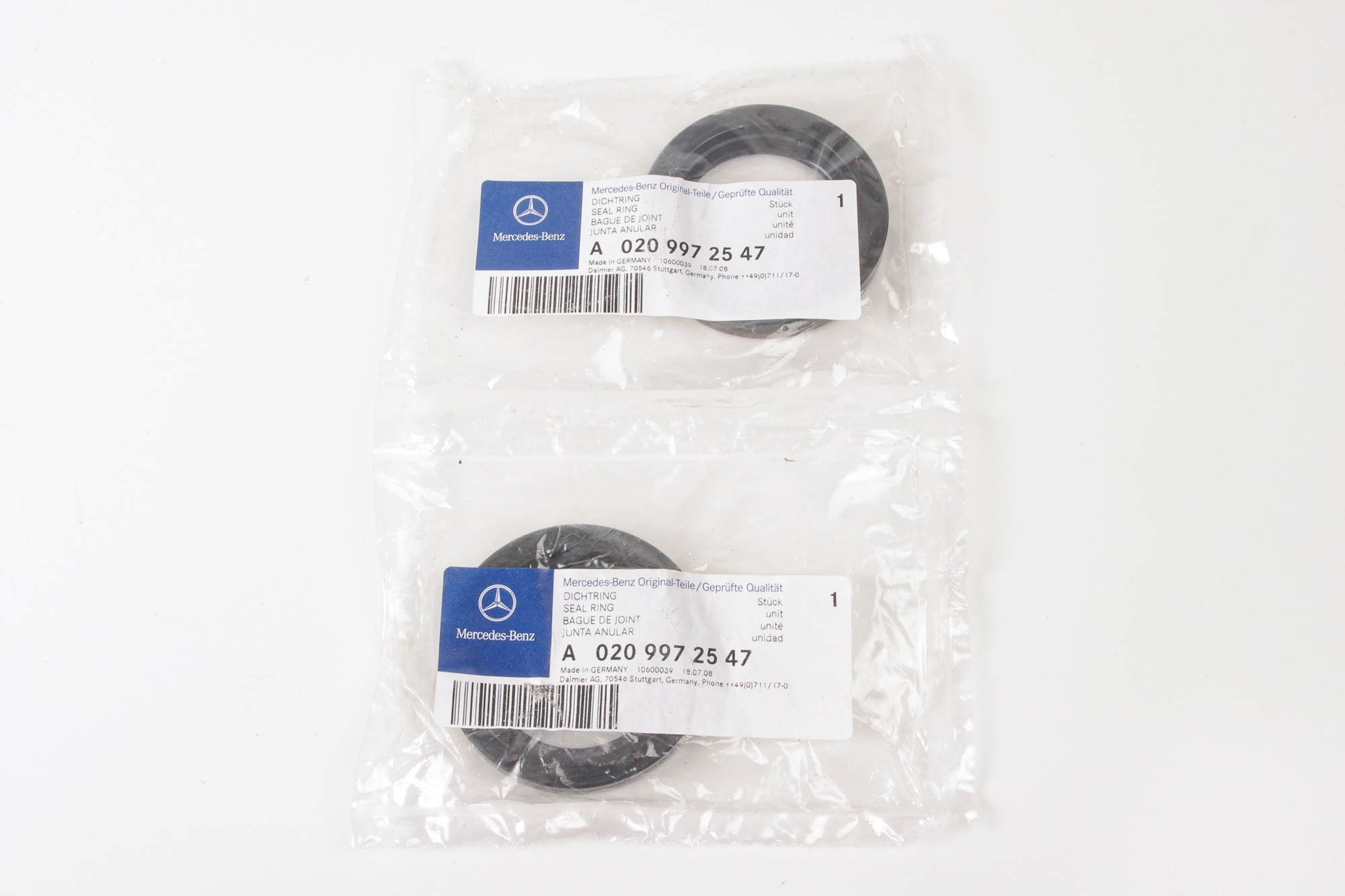 Mercedes 0209972547 Differential Seal Ring x2 (New Old St.) | C107 R107 R129...