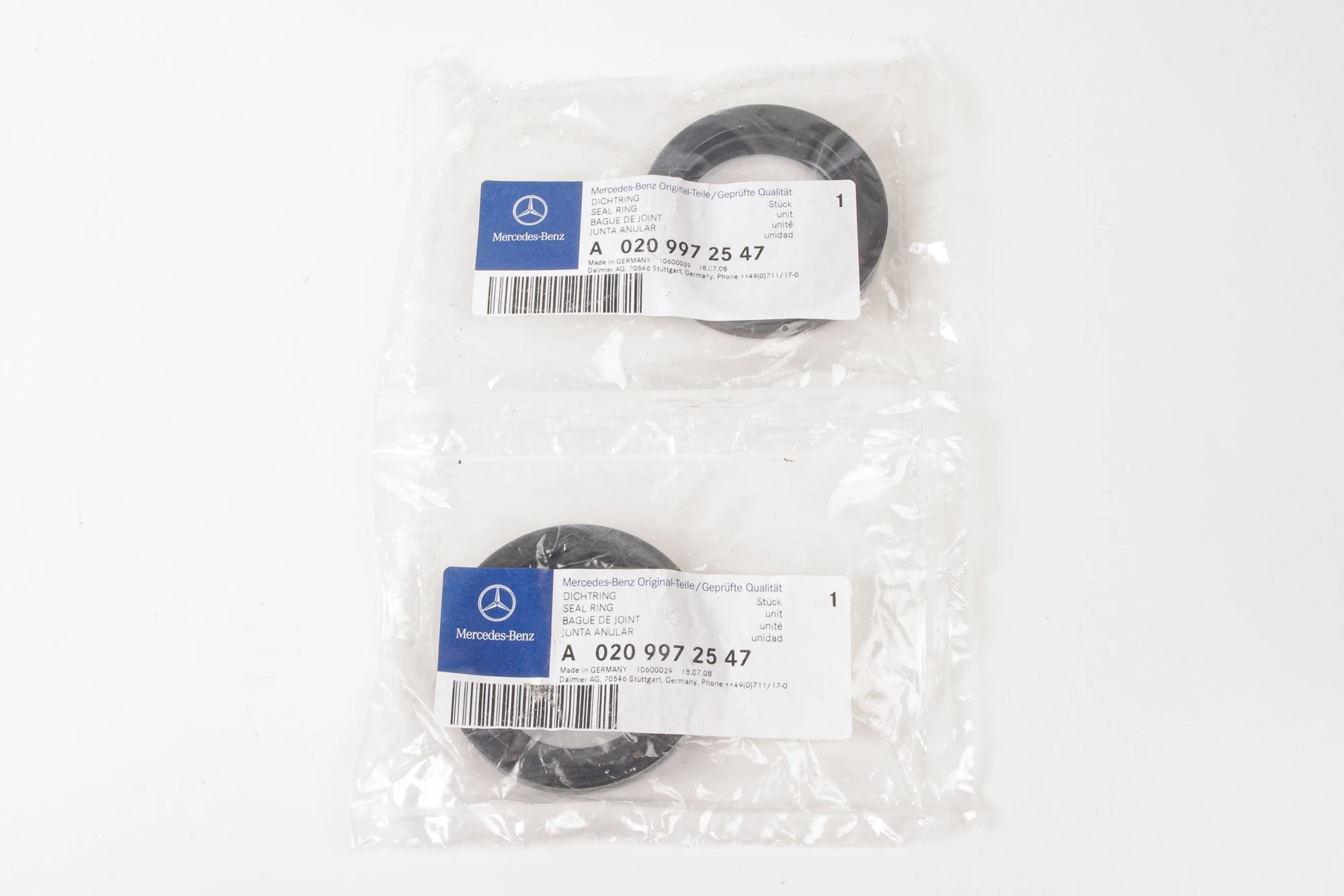 Mercedes 0209972547 Differential Seal Ring x2 (New Old St.) | C107 R107 R129...