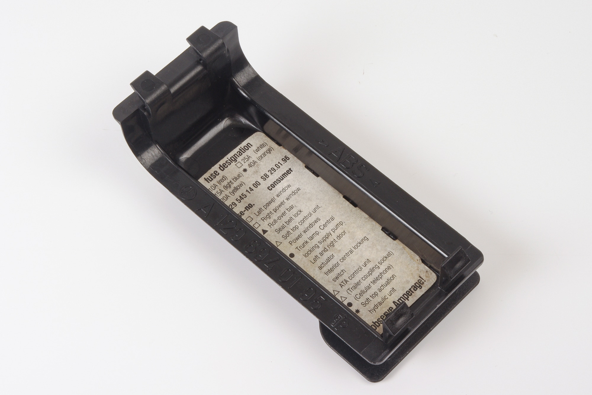 Mercedes 1296940195 Fuse Box Cover - Black | R129 SL