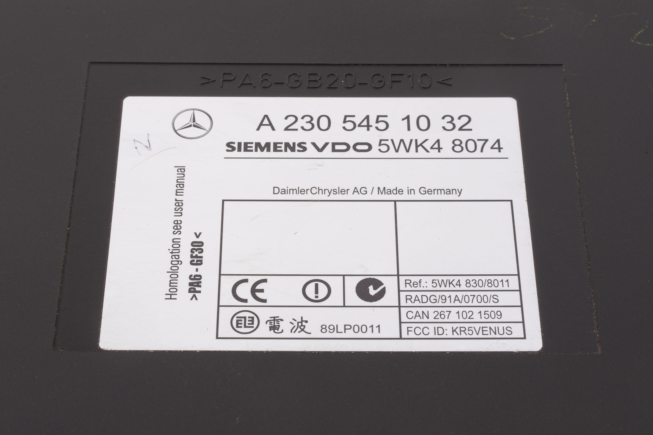 Mercedes 2305451032 Keyless Go Control Unit | C215 CL W220 S R230 SL