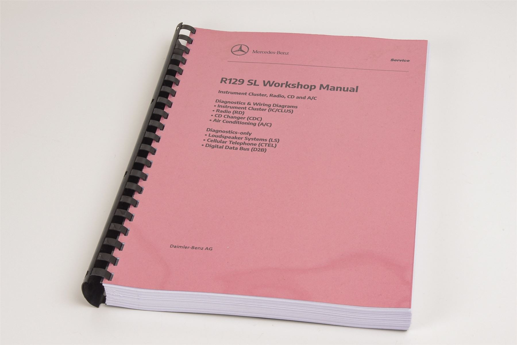 Mercedes R129 SL Workshop Diagnostic Manual: Instrument Cluster, Radio, CD and A/C (inc. Wiring Schematics)