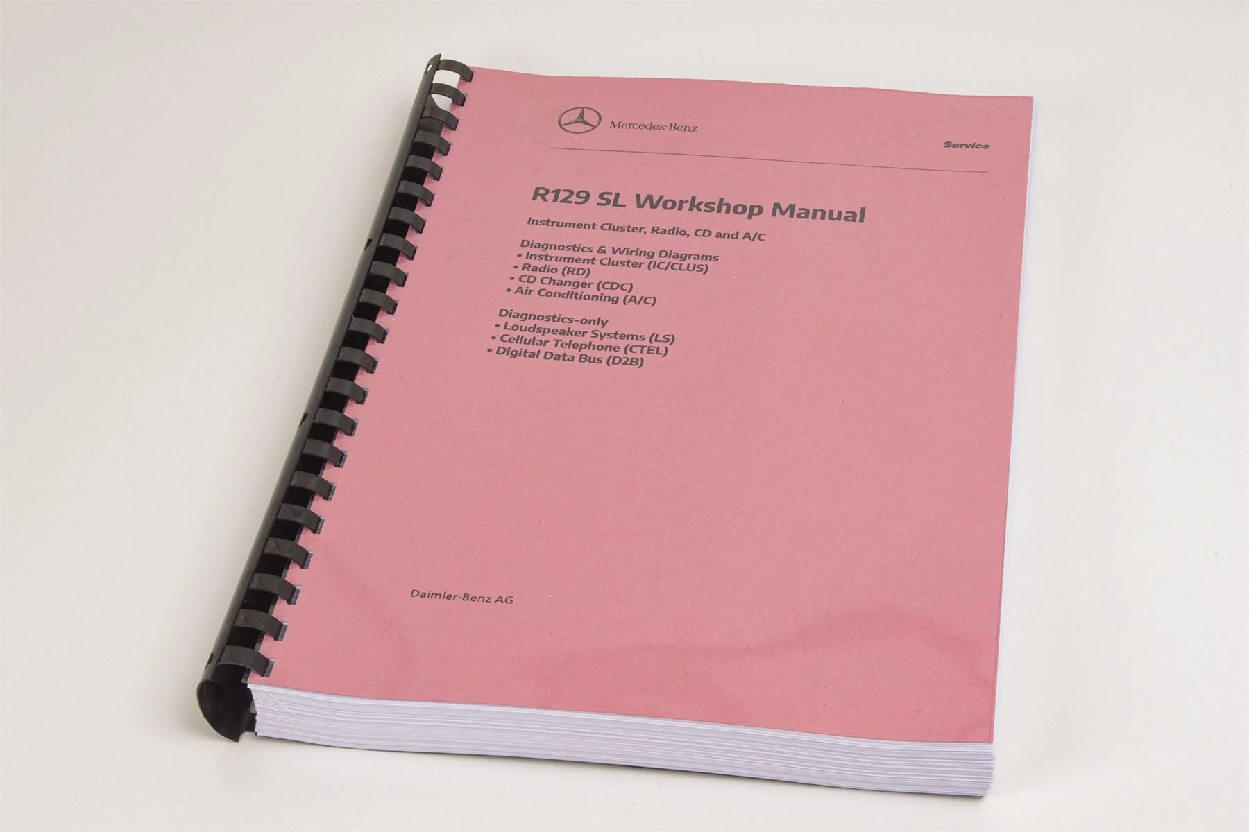 Mercedes R129 SL Workshop Diagnostic Manual: Instrument Cluster, Radio, CD and A/C (inc. Wiring Schematics)
