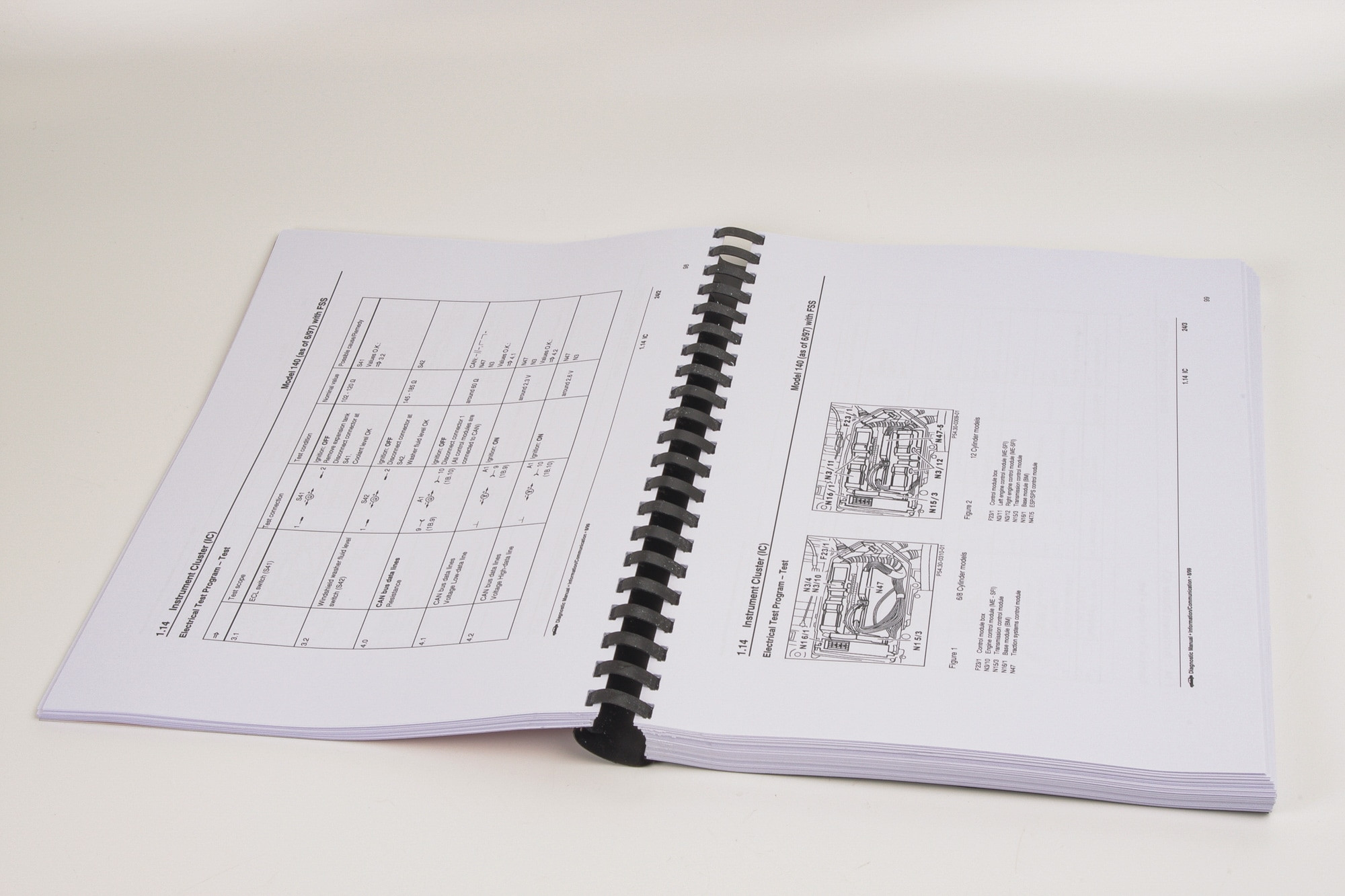 Mercedes R129 SL Workshop Diagnostic Manual: Instrument Cluster, Radio, CD and A/C (inc. Wiring Schematics)