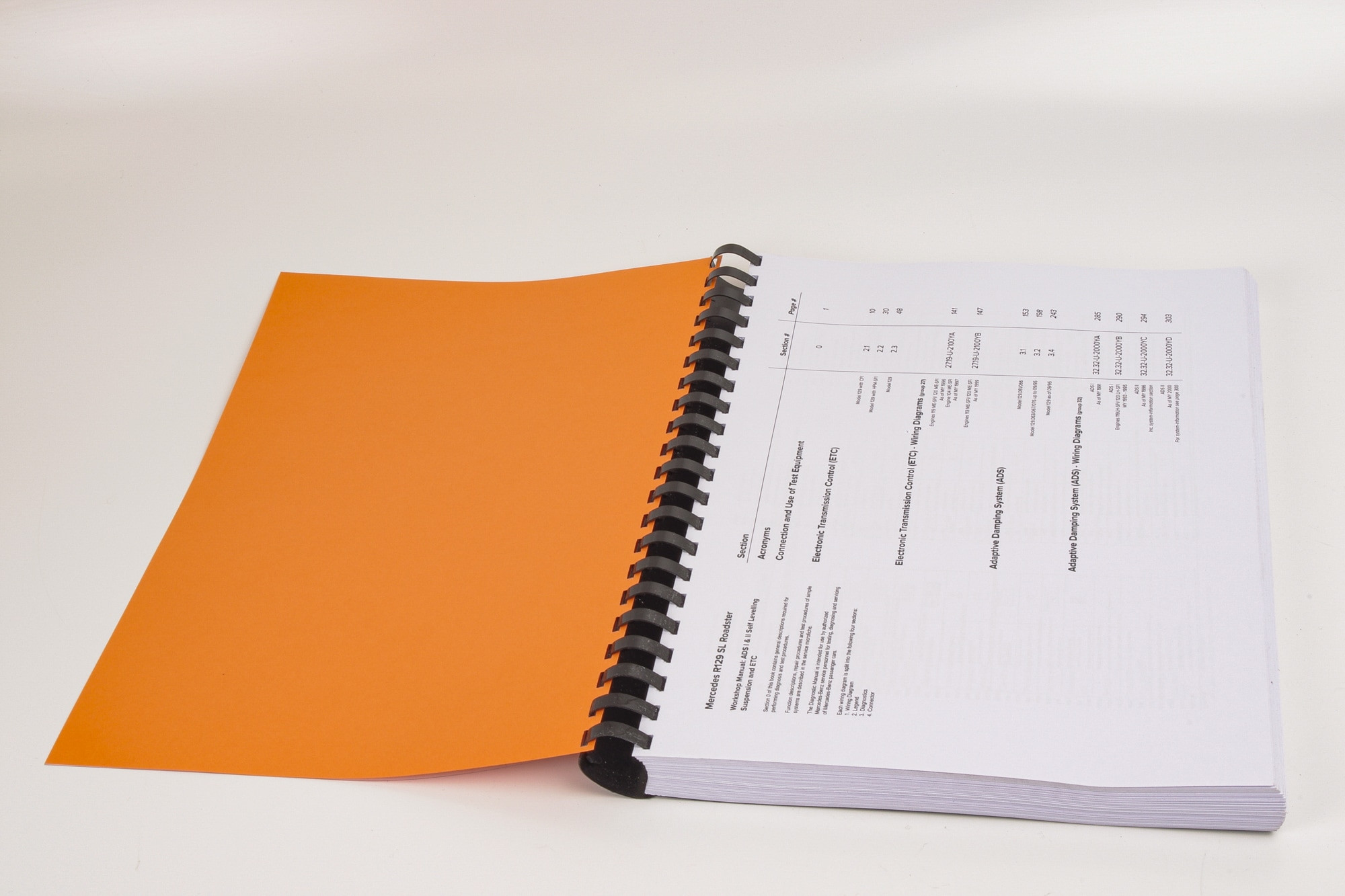 Mercedes R129 SL Workshop Diagnostic Manual: ADS I & II Self Levelling Suspension and ETC (inc. Wiring Schematics)