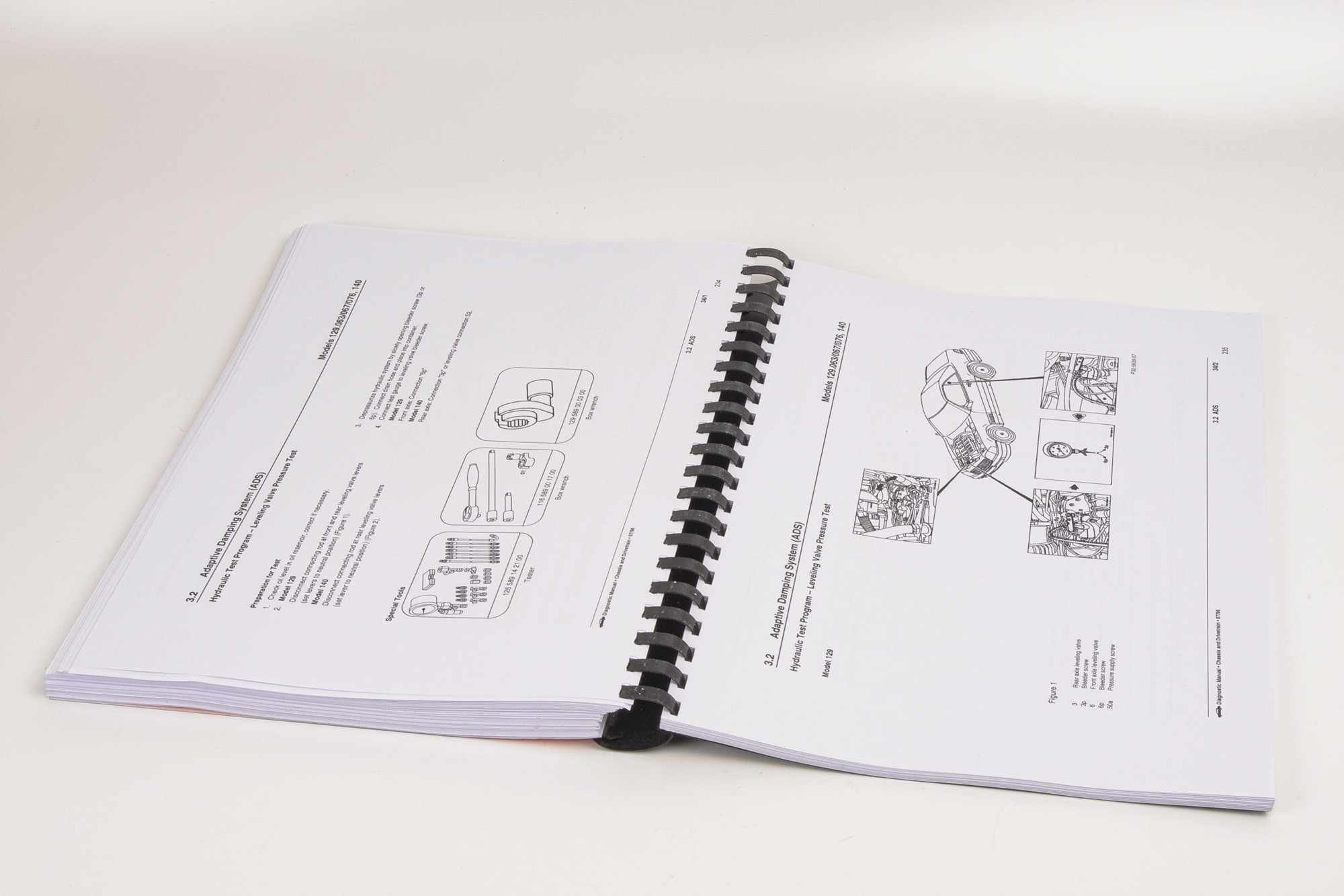 Mercedes R129 SL Workshop Diagnostic Manual: ADS I & II Self Levelling Suspension and ETC (inc. Wiring Schematics)