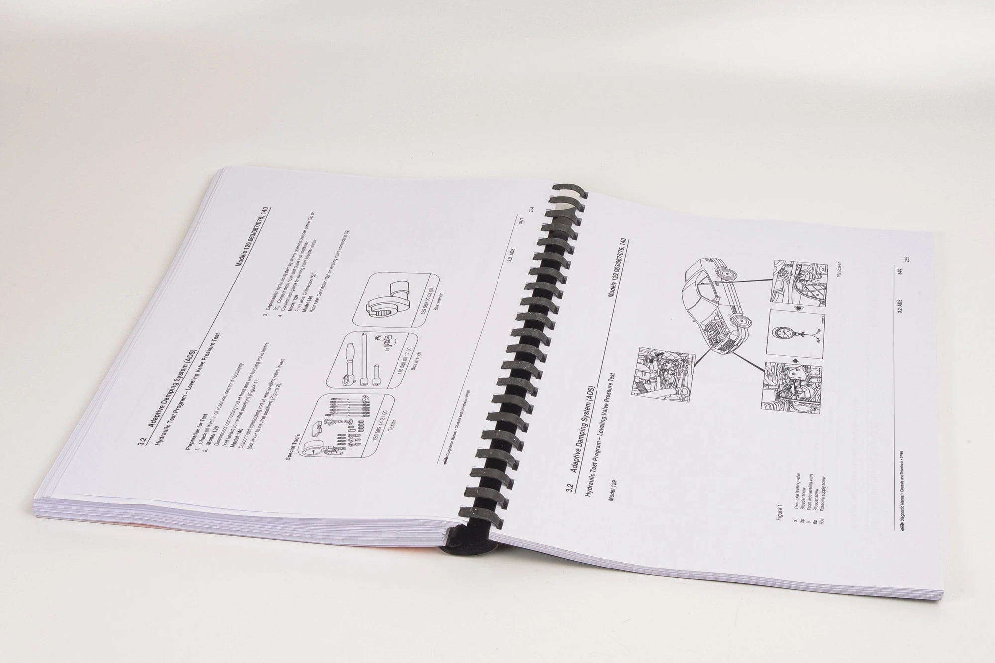 Mercedes R129 SL Workshop Diagnostic Manual: ADS I & II Self Levelling Suspension and ETC (inc. Wiring Schematics)